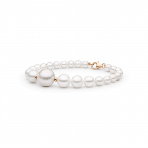 Pulsera de perlas Edison de agua dulce con plata de ley 925 bañada en oro rosa de 14K - Gaura Pearls