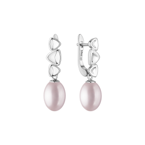 Pendientes de perlas de agua dulce en plata de ley 925 con baño de rodio – Gaura Pearls