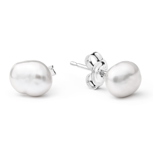 Pendientes de perlas Keshi de agua dulce en plata de ley 925 con baño de rodio – Gaura Pearls