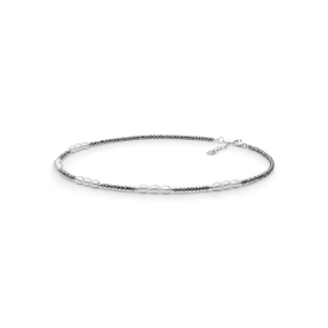 Collar de terahercios con perla de agua dulce en plata de ley 925 rodiada – Gaura Pearls