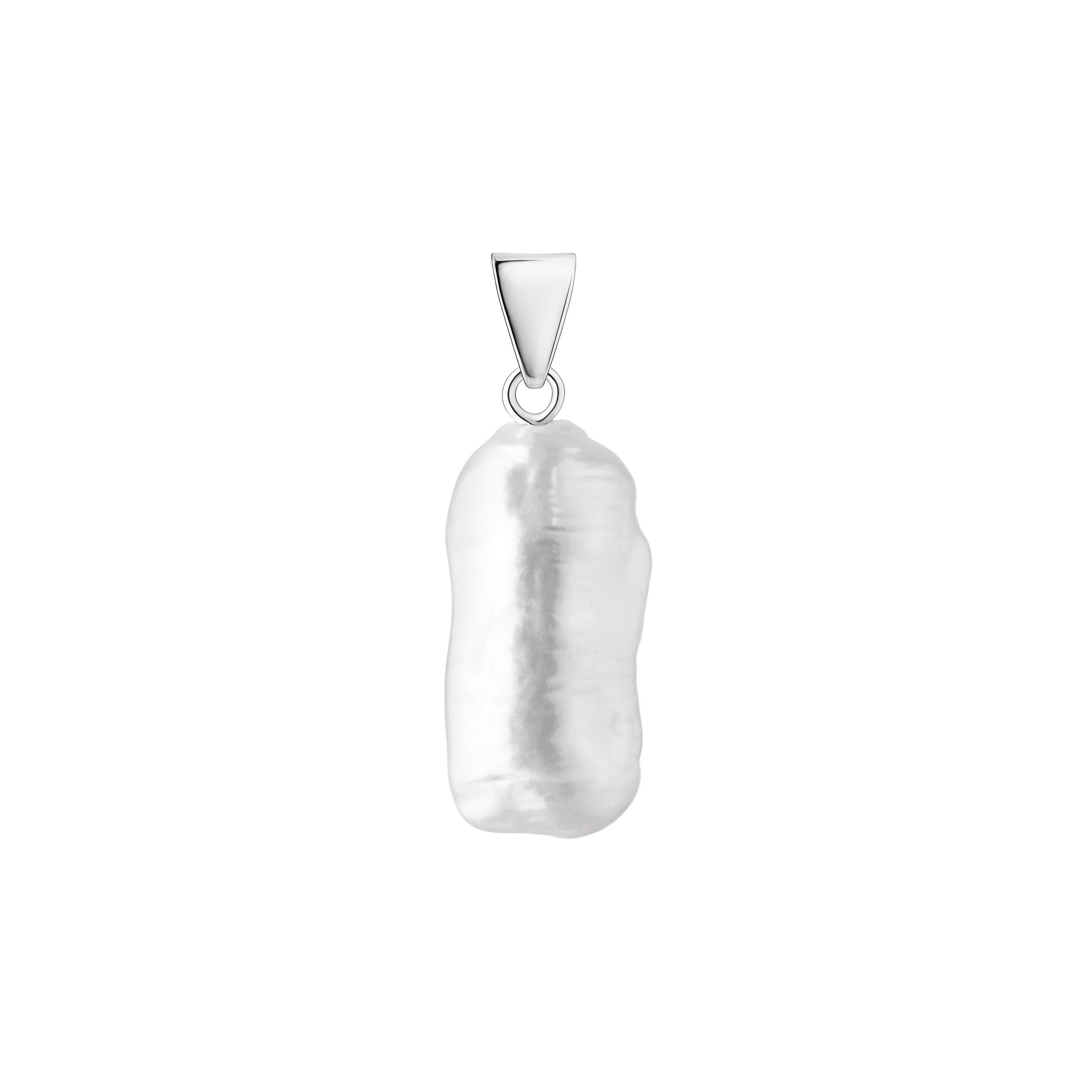 Colgante con perla Biwa de agua dulce en plata de ley 925 rodiada – Gaura Pearls