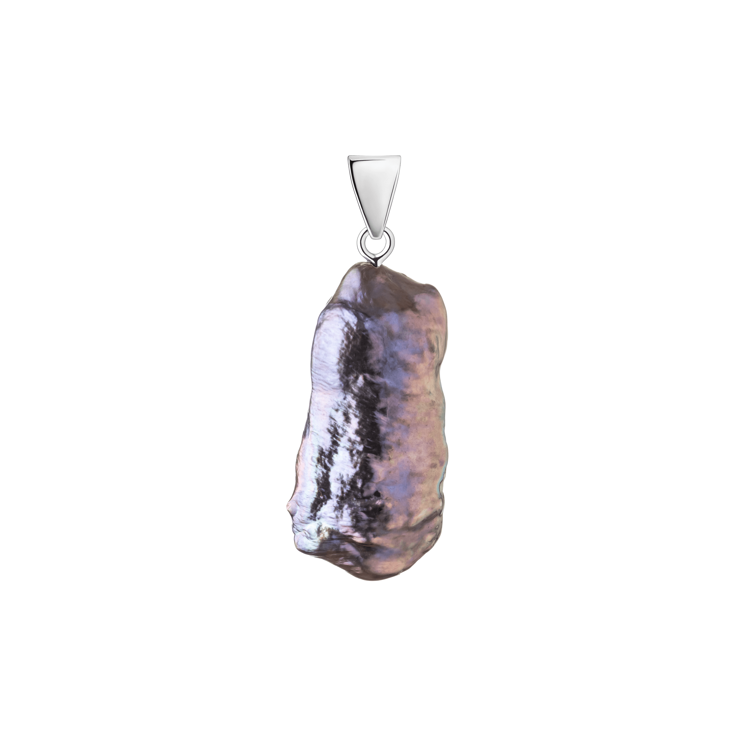 Colgante con perla Biwa de agua dulce en plata de ley 925 rodiada – Gaura Pearls