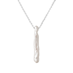 Collar de plata de ley 925 rodiada con perla Biwa de agua dulce – Gaura Pearls