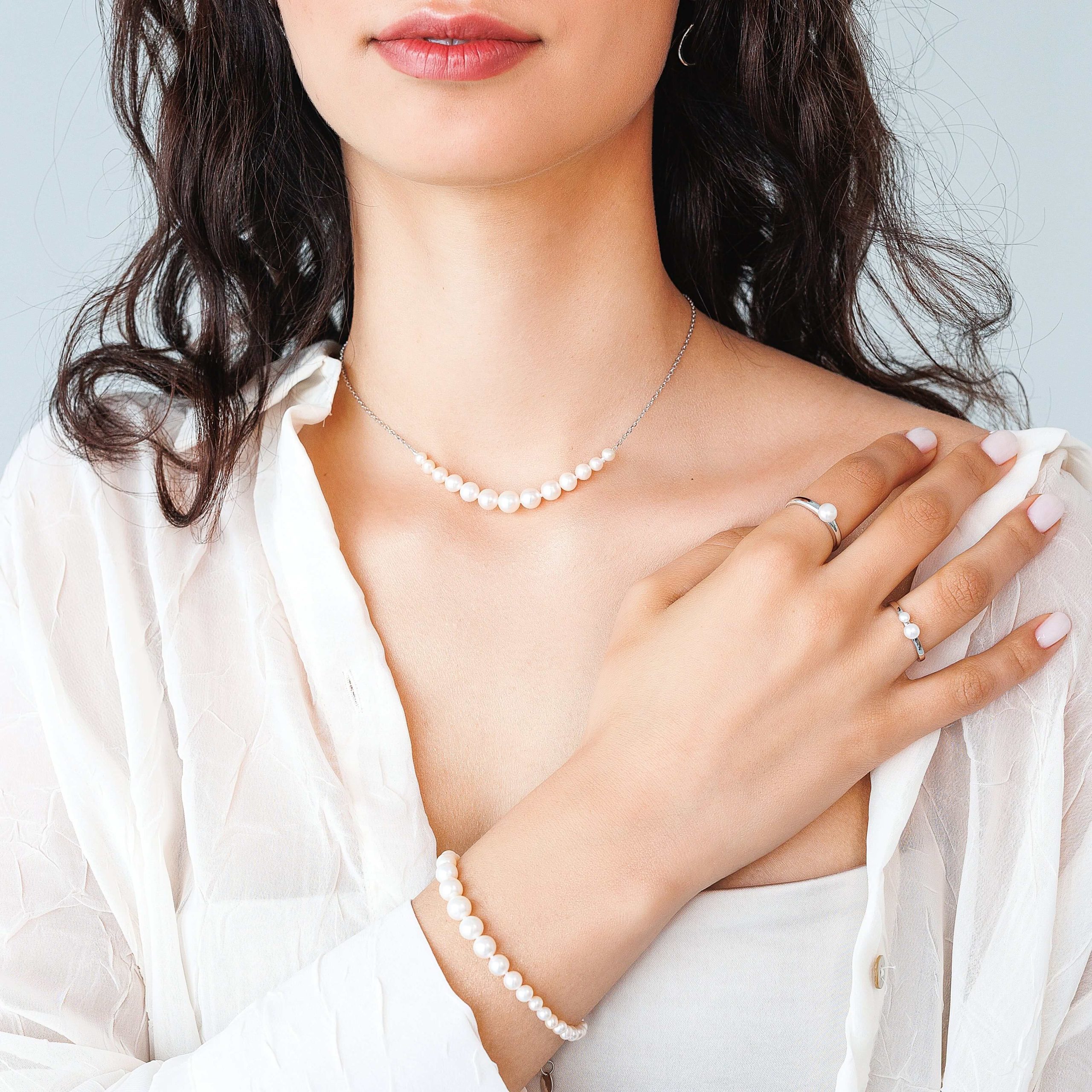 Anillo con perla de agua dulce en plata de ley 925 rodiada – Gaura Pearls - Imagen 4
