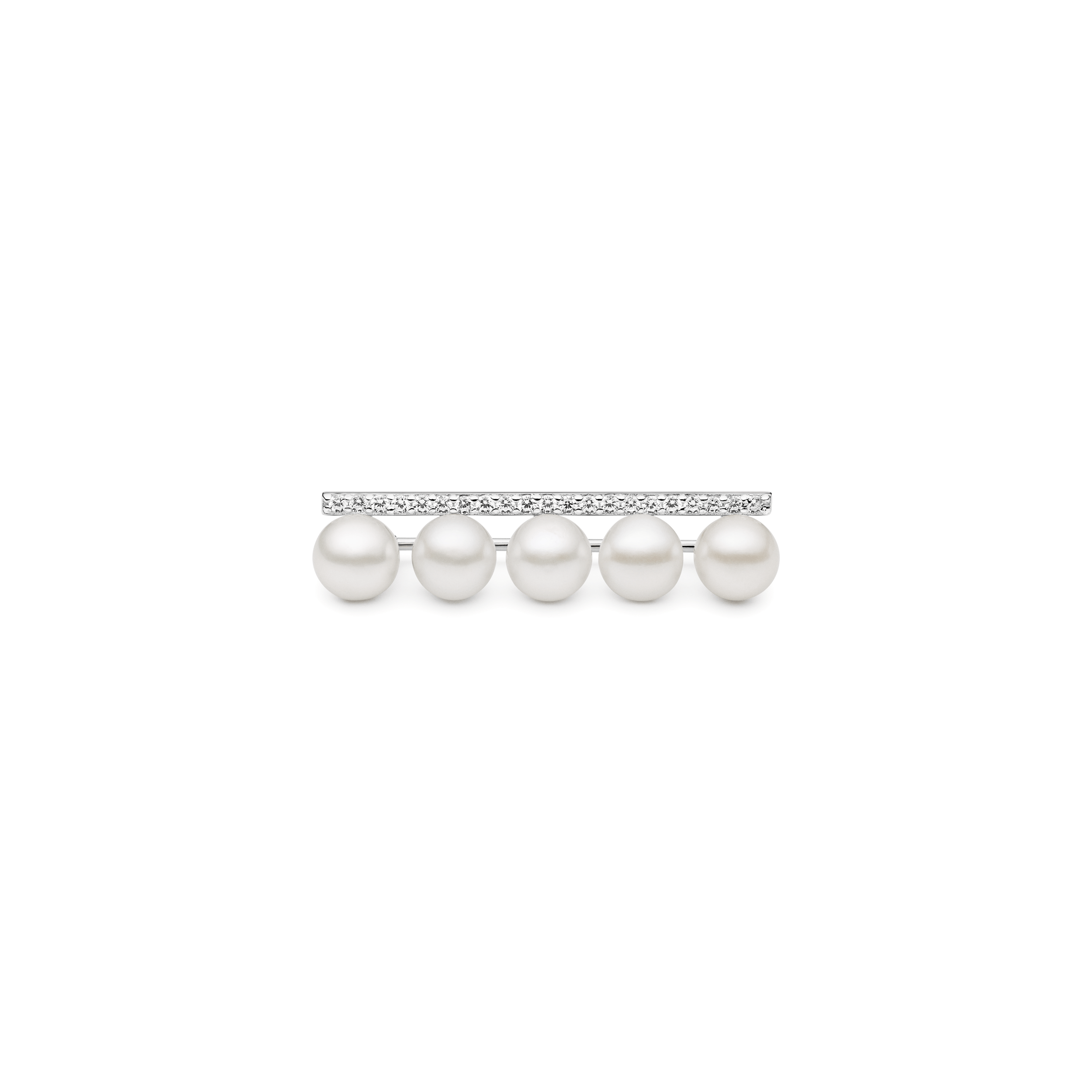 Broche de plata de ley 925 rodiada con perla de agua dulce y cristales de circonita – Gaura Pearls