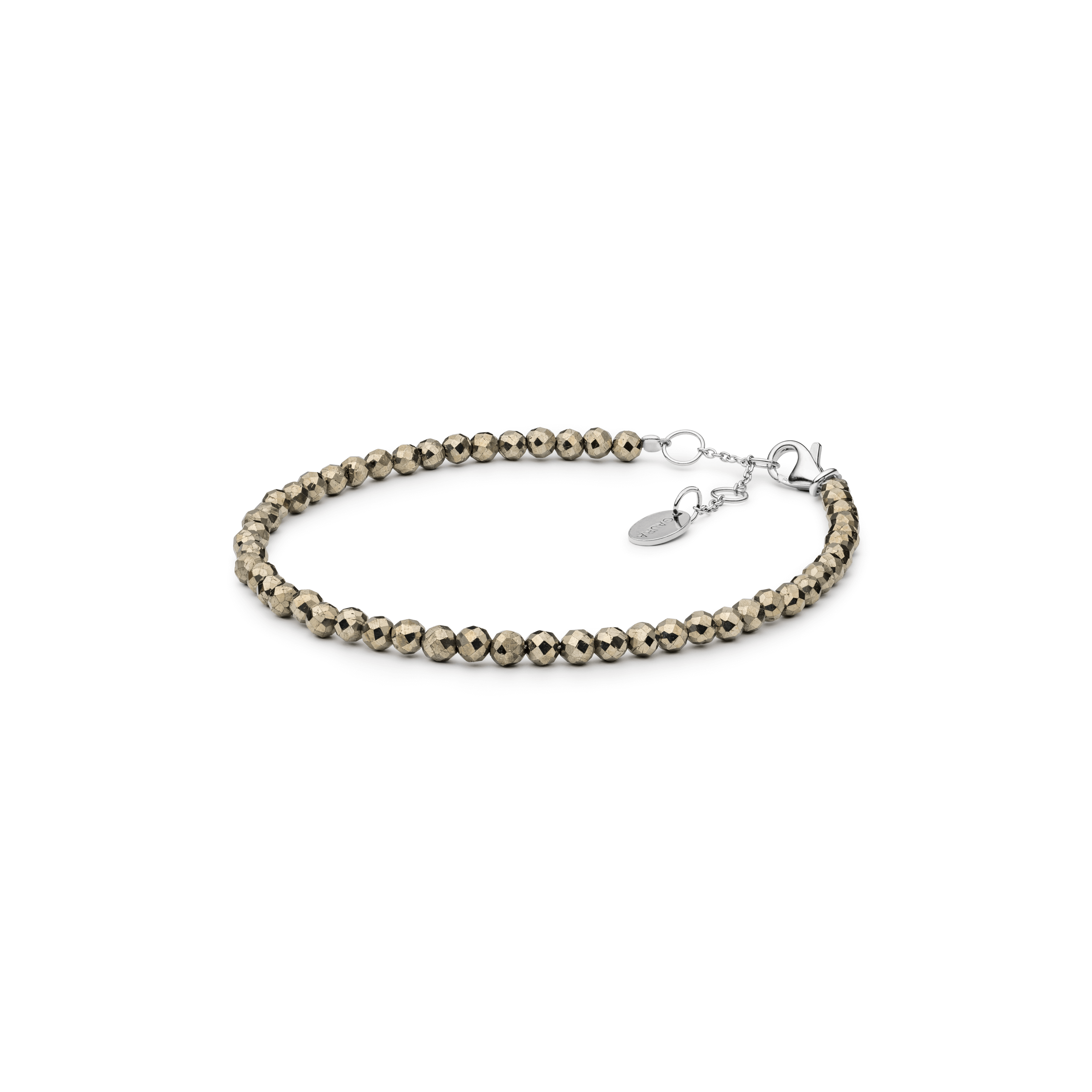 Pulsera de pirita con plata de ley 925 rodiada – Gaura Pearls