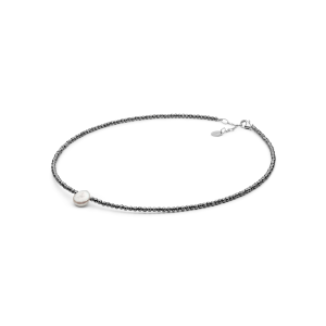 Collar de teraherzio con perla de agua dulce y plata de ley 925 rodiada – Gaura Pearls
