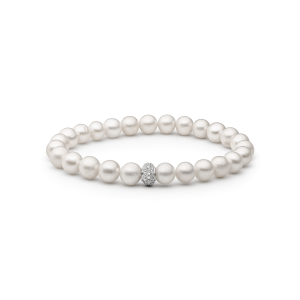 Pulsera de perlas de agua dulce con colgante de plata de ley 925 rodiada y cristal de circonita – Gaura Pearls