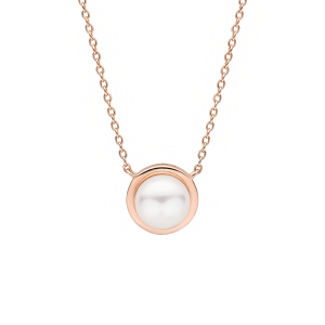 Collar de plata de ley 925 con baño de oro rosa de 14 quilates y perla de agua dulce – Gaura Pearls