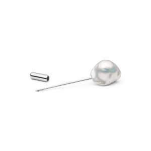 Broche de plata de ley 925 rodiada con perla Kasumi de agua dulce – Gaura Pearls