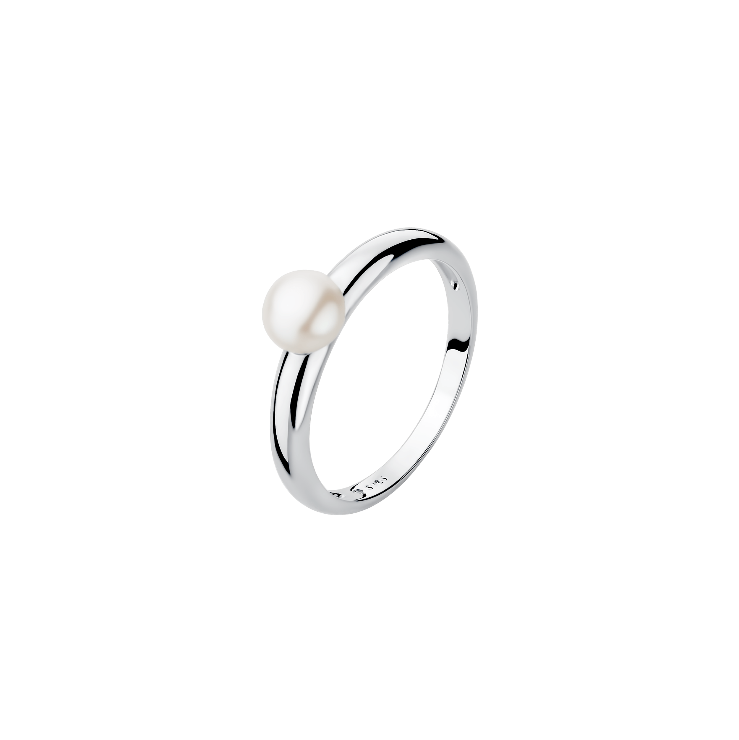 Anillo con perla de agua dulce en plata de ley 925 rodiada – Gaura Pearls