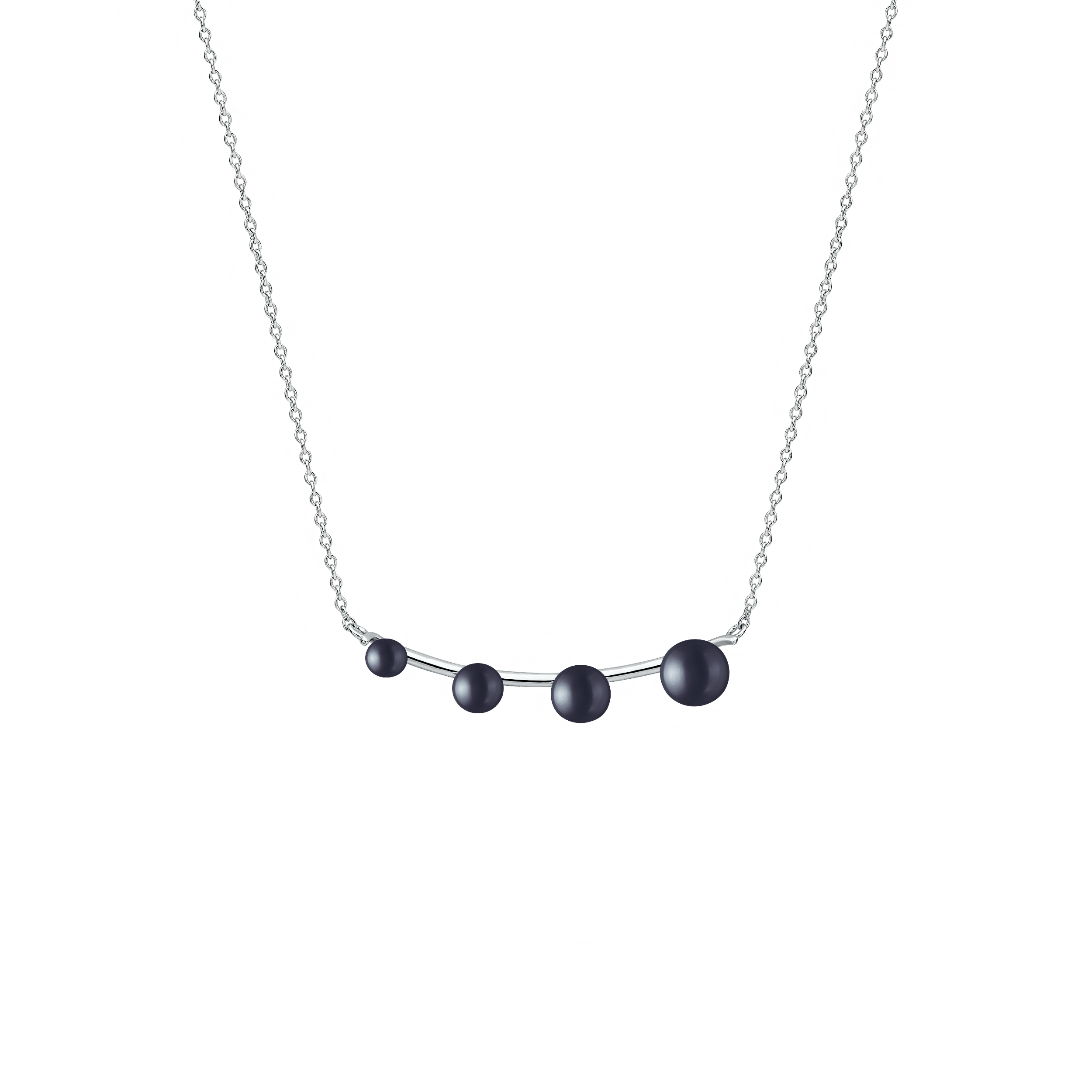 Collar de plata de ley 925 rodiada con perla de agua dulce – Gaura Pearls - Imagen 2