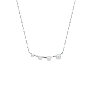 Collar de plata de ley 925 rodiada con perla de agua dulce – Gaura Pearls
