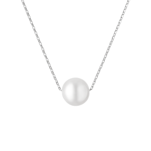 Collar de plata de ley 925 rodiada con perla de agua dulce – Gaura Pearls