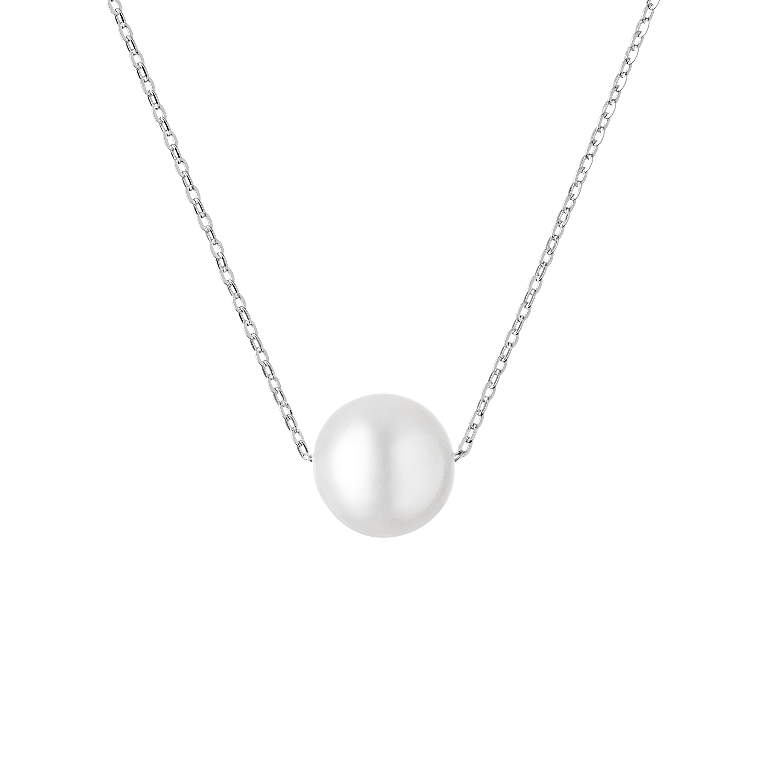Collar de plata de ley 925 rodiada con perla de agua dulce – Gaura Pearls