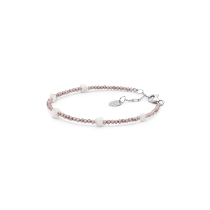 Pulsera de circonita y nácar (“madreperla”) con plata de ley 925 rodiada – Gaura Pearls