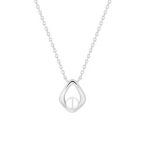 Collar de plata de ley 925 rodiada con perla de agua dulce – Gaura Pearls
