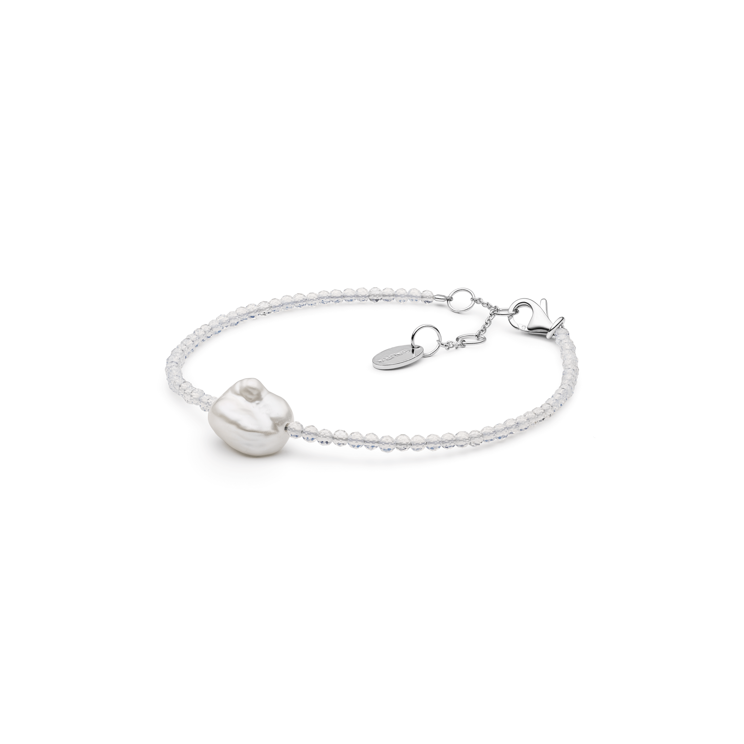Pulsera de ópalo y perlas barrocas de agua dulce con plata de ley 925 rodiada – Gaura Pearls