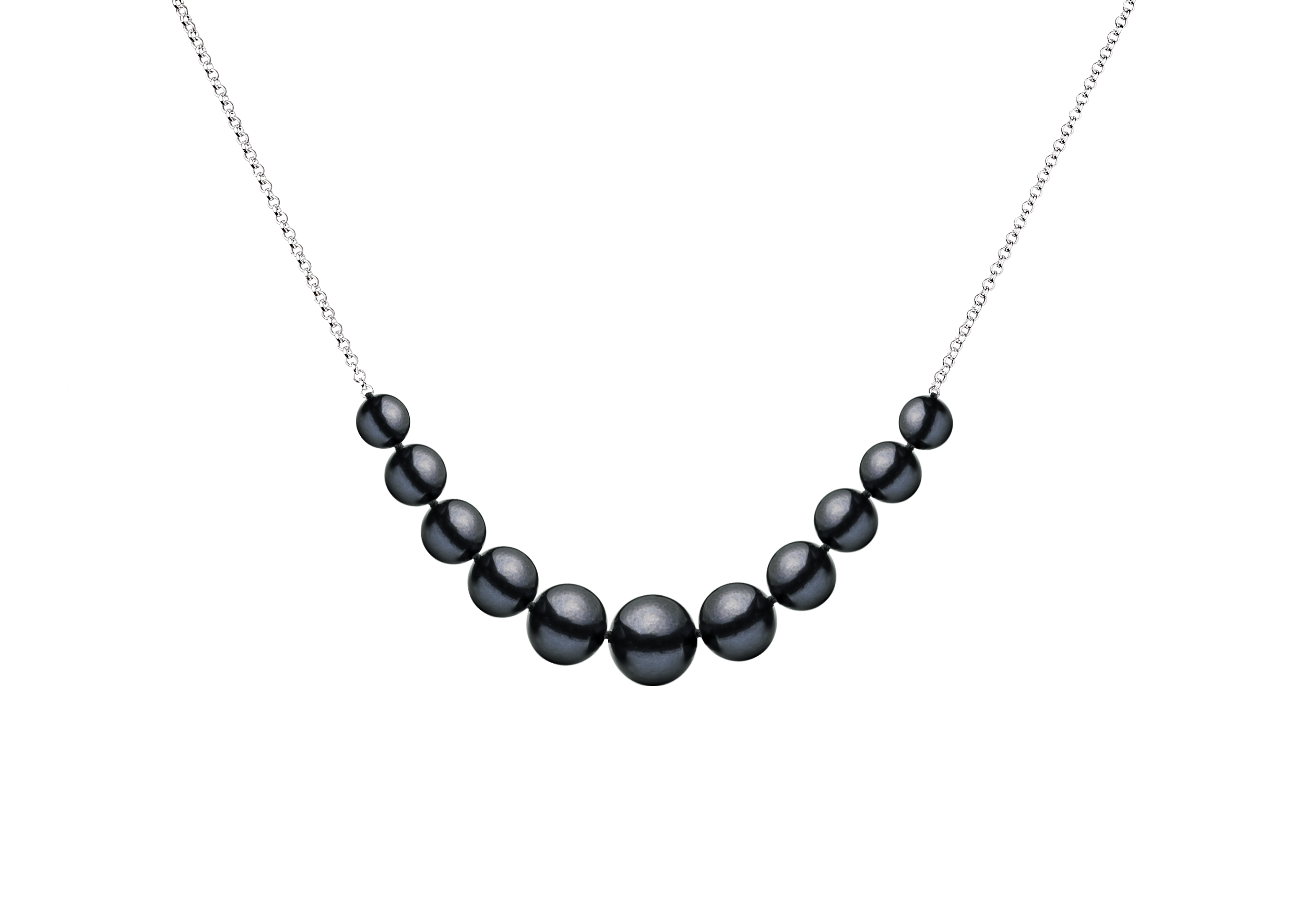 Collar de plata de ley 925 rodiada con perlas de agua dulce – Gaura Pearls