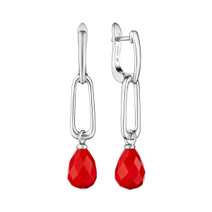 Pendientes de coral en plata de ley 925 con baño de rodio - Gaura Pearls