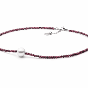 Collar de granate con perla de agua dulce – Gaura Pearls