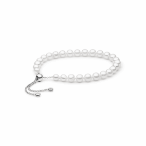 Pulsera de perlas de agua dulce con plata de ley 925 bañada en rodio y circonita - Gaura Pearls
