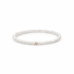 Pulsera de perlas de agua dulce con plata de ley 925 bañada en oro rosa de 14K - Gaura Pearls