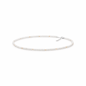 Collar de perlas de agua dulce con circonitas y plata de ley 925 con baño de rodio - Gaura Pearls