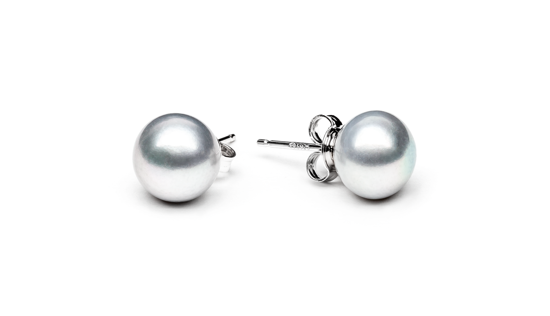 Pendientes con perlas de agua dulce de 9 mm en plata de ley 925 con baño de rodio – Gaura Pearls - Imagen 4