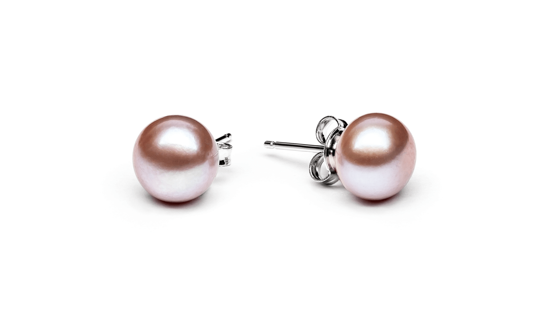 Pendientes con perlas de agua dulce de 9 mm en plata de ley 925 con baño de rodio – Gaura Pearls - Imagen 2