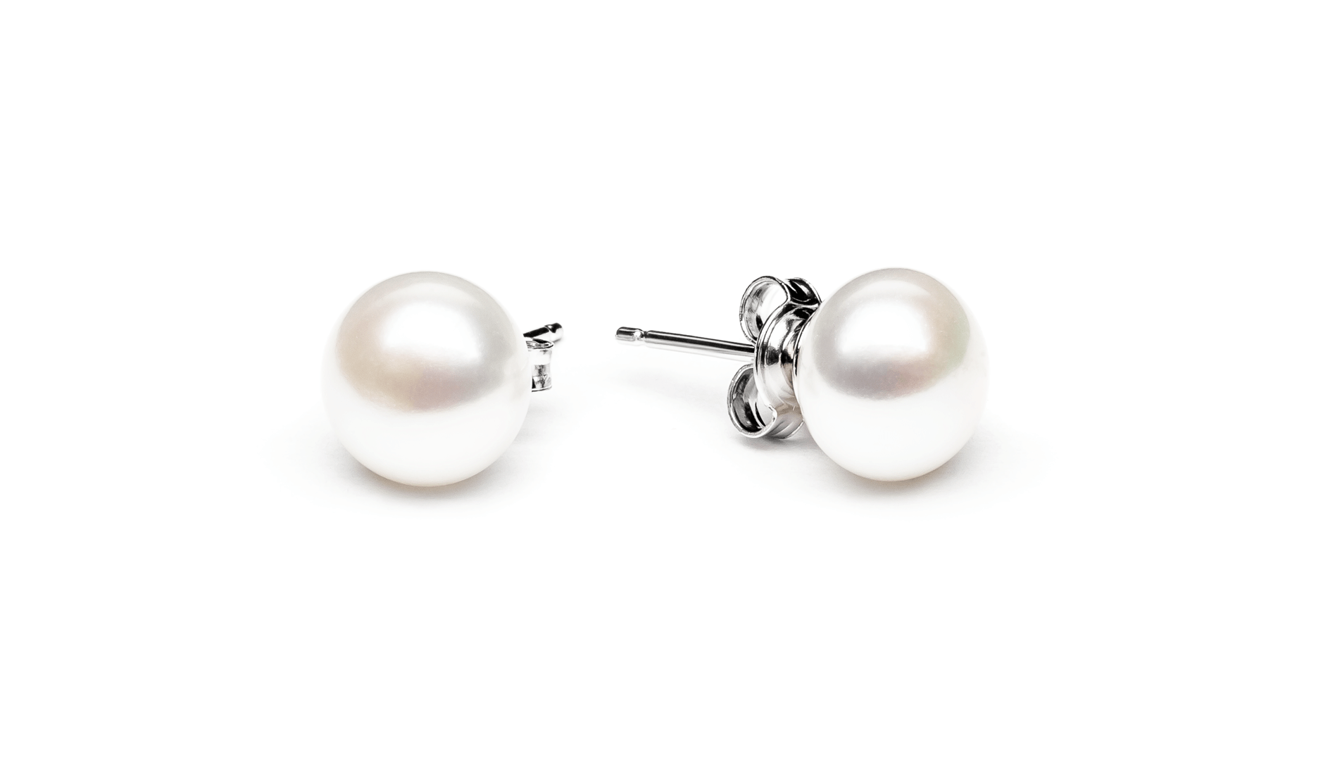 Pendientes con perlas de agua dulce de 9 mm en plata de ley 925 con baño de rodio – Gaura Pearls