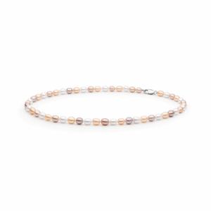 Collar de perlas de agua dulce con plata de ley 925 rodiada – Gaura Pearls