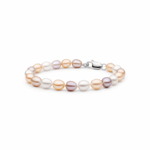 Pulsera de perlas de agua dulce con plata de ley 925 bañada en rodio - Gaura Pearls