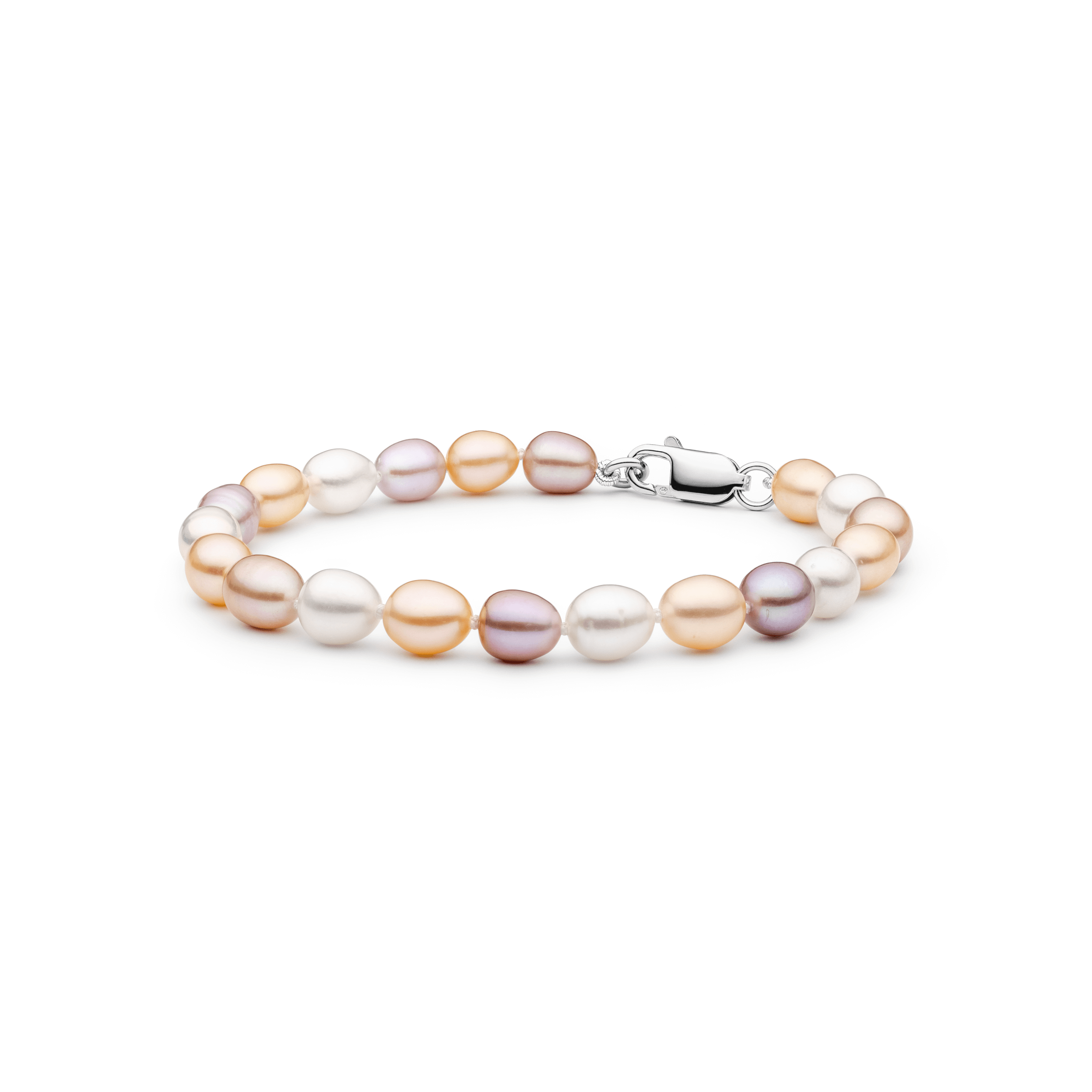 Pulsera de perlas de agua dulce con plata de ley 925 bañada en rodio - Gaura Pearls