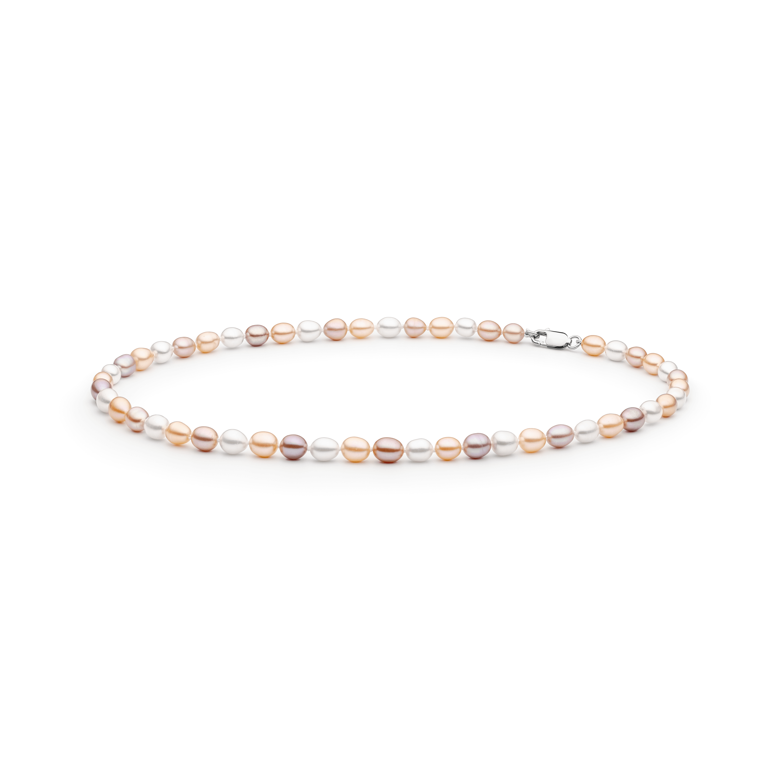 Collar de perlas de agua dulce con plata de ley 925 rodiada – Gaura Pearls
