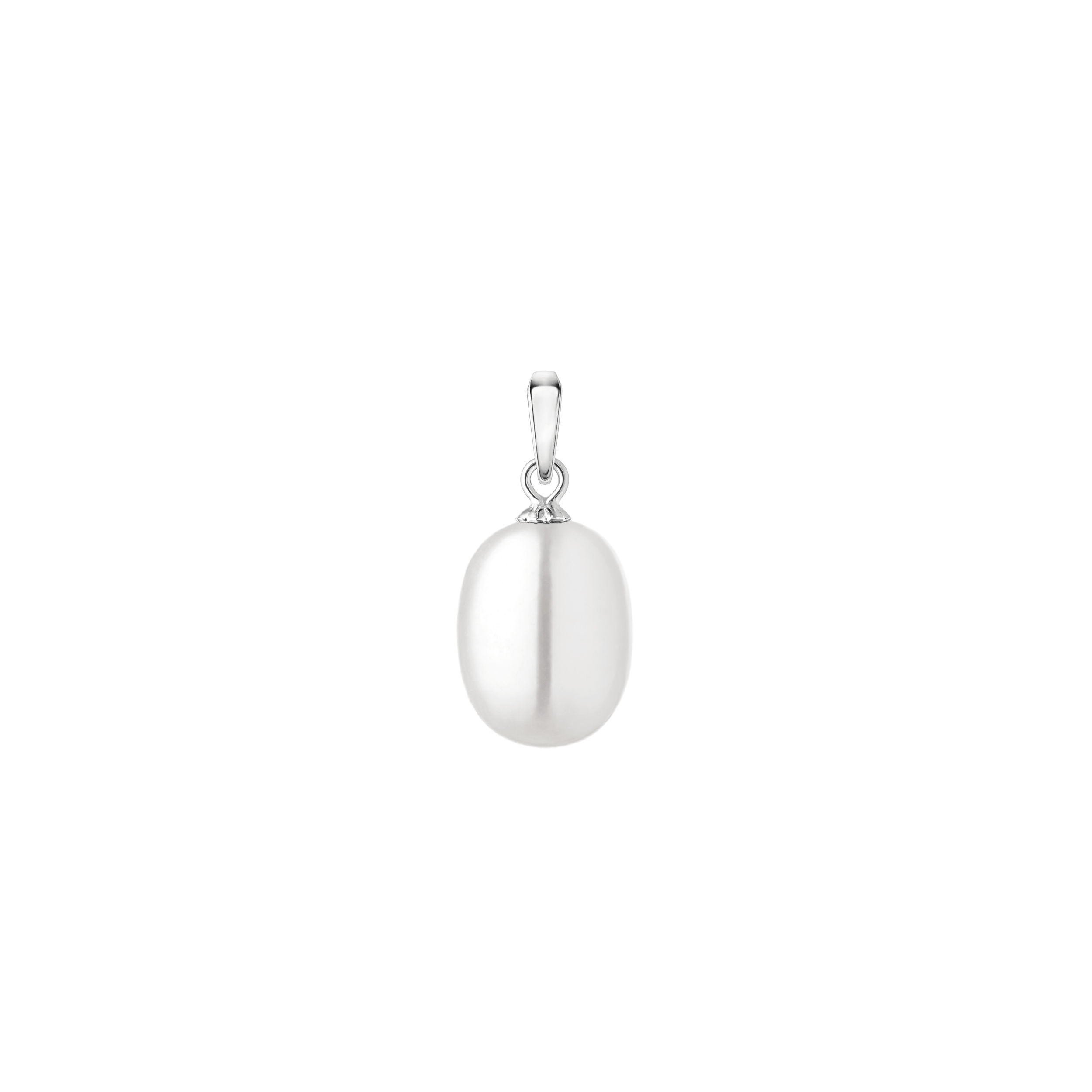 Colgante con perla de agua dulce en plata de ley 925 rodiada – Gaura Pearls