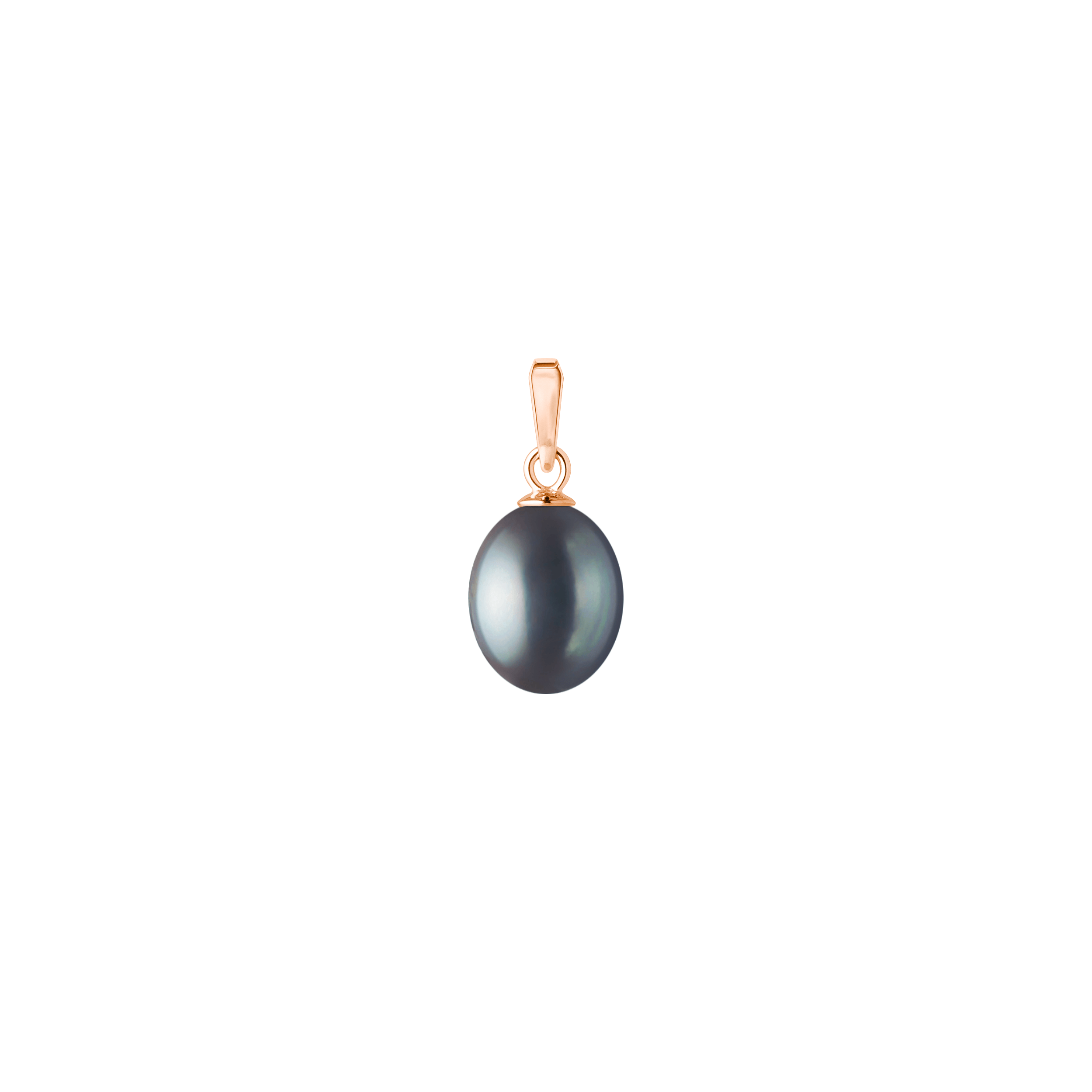 Colgante con perla de agua dulce en plata de ley 925 chapada en oro rosa de 14K – Gaura Pearls - Imagen 2