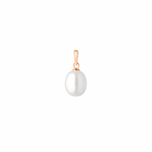 Colgante con perla de agua dulce en plata de ley 925 chapada en oro rosa de 14K – Gaura Pearls