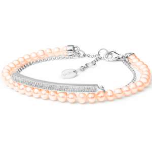 Pulsera de perlas de agua dulce con plata de ley 925 bañada en rodio y cristales de circonita - Gaura Pearls