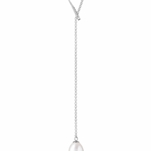 Collar de plata de ley 925 con baño de rodio, perla de agua dulce y cristales de circonita - Gaura Pearls