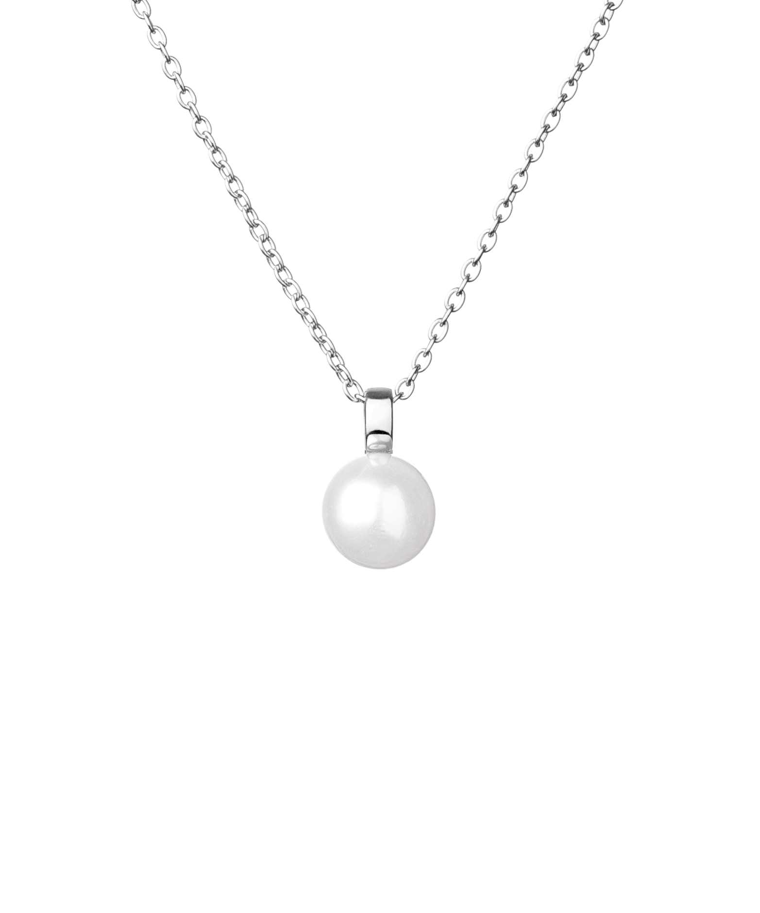 Collar de plata de ley 925 con baño de rodio y perla de agua dulce - Gaura Pearls