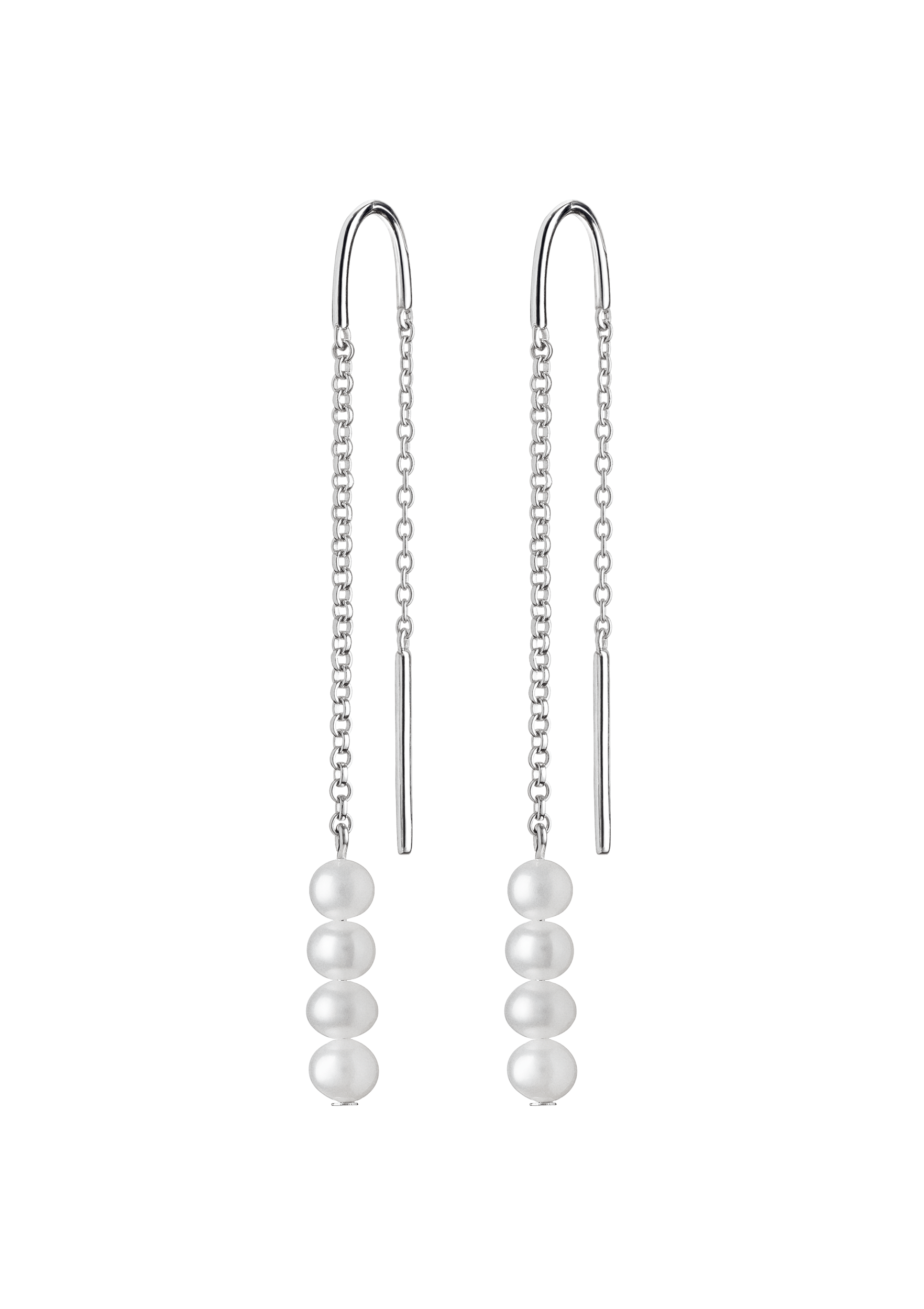 Pendientes de plata de ley 925 con baño de rodio y perla de agua dulce - Gaura Pearls