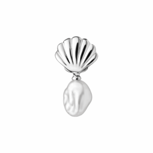 Colgante con perla Keshi de agua dulce y colgante en forma en plata de ley 925 rodiada – Gaura Pearls
