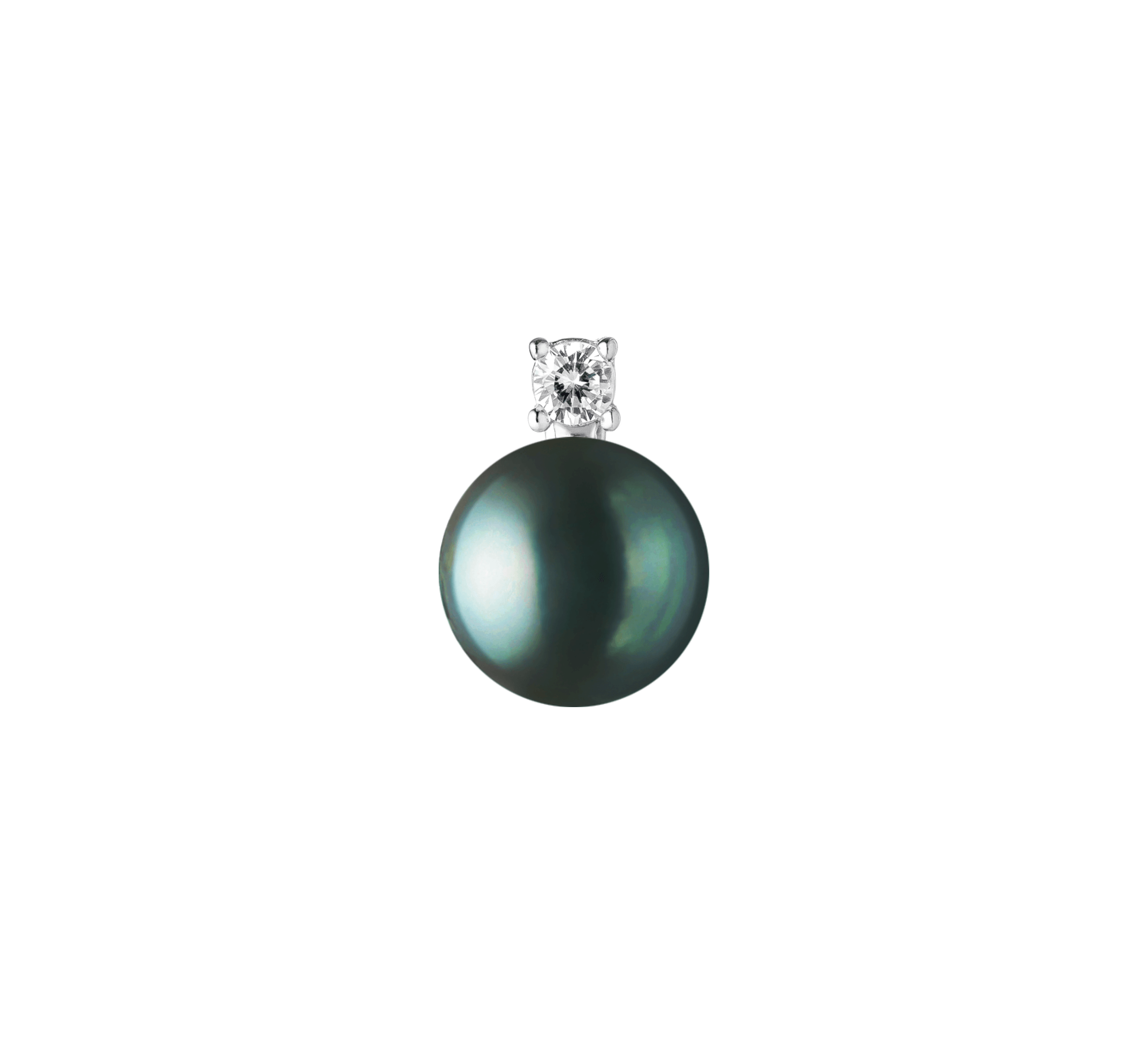 Colgante con perla de agua dulce y cristal de circonita en plata de ley 925 rodiada – Gaura Pearls - Imagen 2