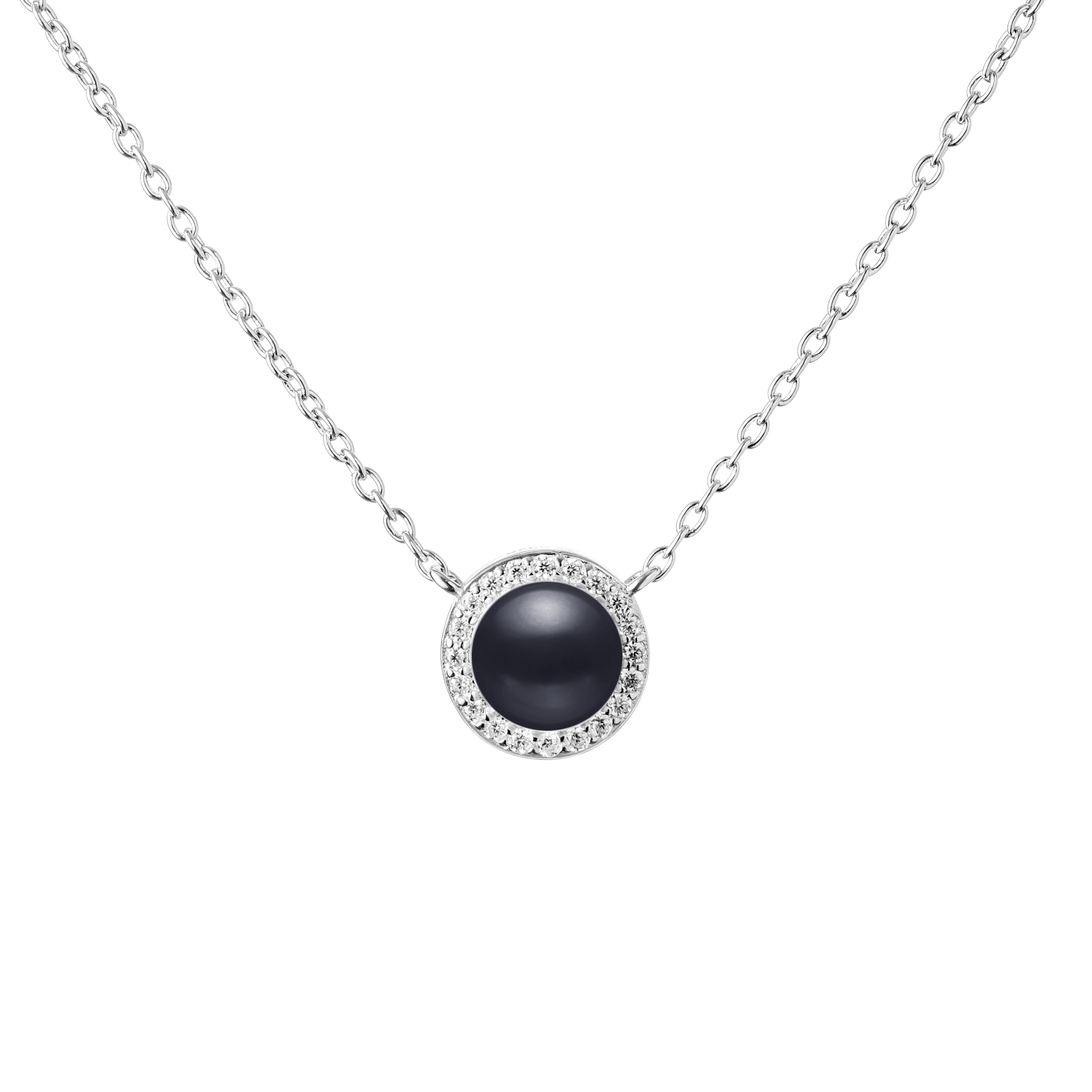 Collar de plata de ley 925 con baño de rodio, perla de agua dulce y circonita - Gaura Pearls - Imagen 2