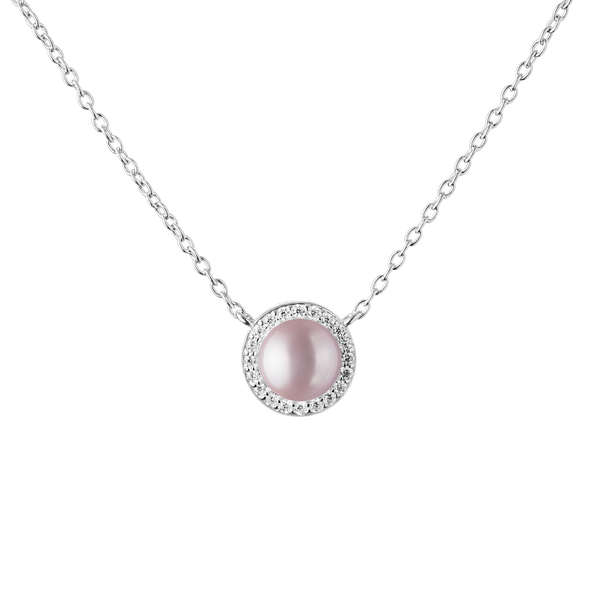 Collar de plata de ley 925 con baño de rodio, perla de agua dulce y circonita - Gaura Pearls - Imagen 3