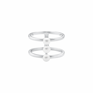 Anillo de plata de ley 925 rodiada con perla de agua dulce – Gaura Pearls