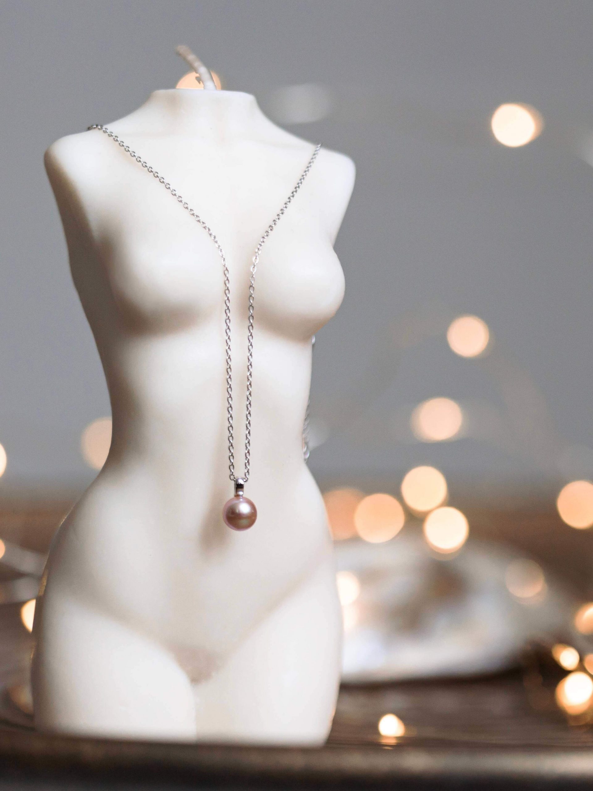 Collar de plata de ley 925 con baño de rodio y perla de agua dulce - Gaura Pearls - Imagen 3