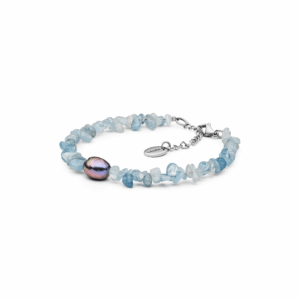 Pulsera de aguamarina con perlas de agua dulce – Gaura Pearls