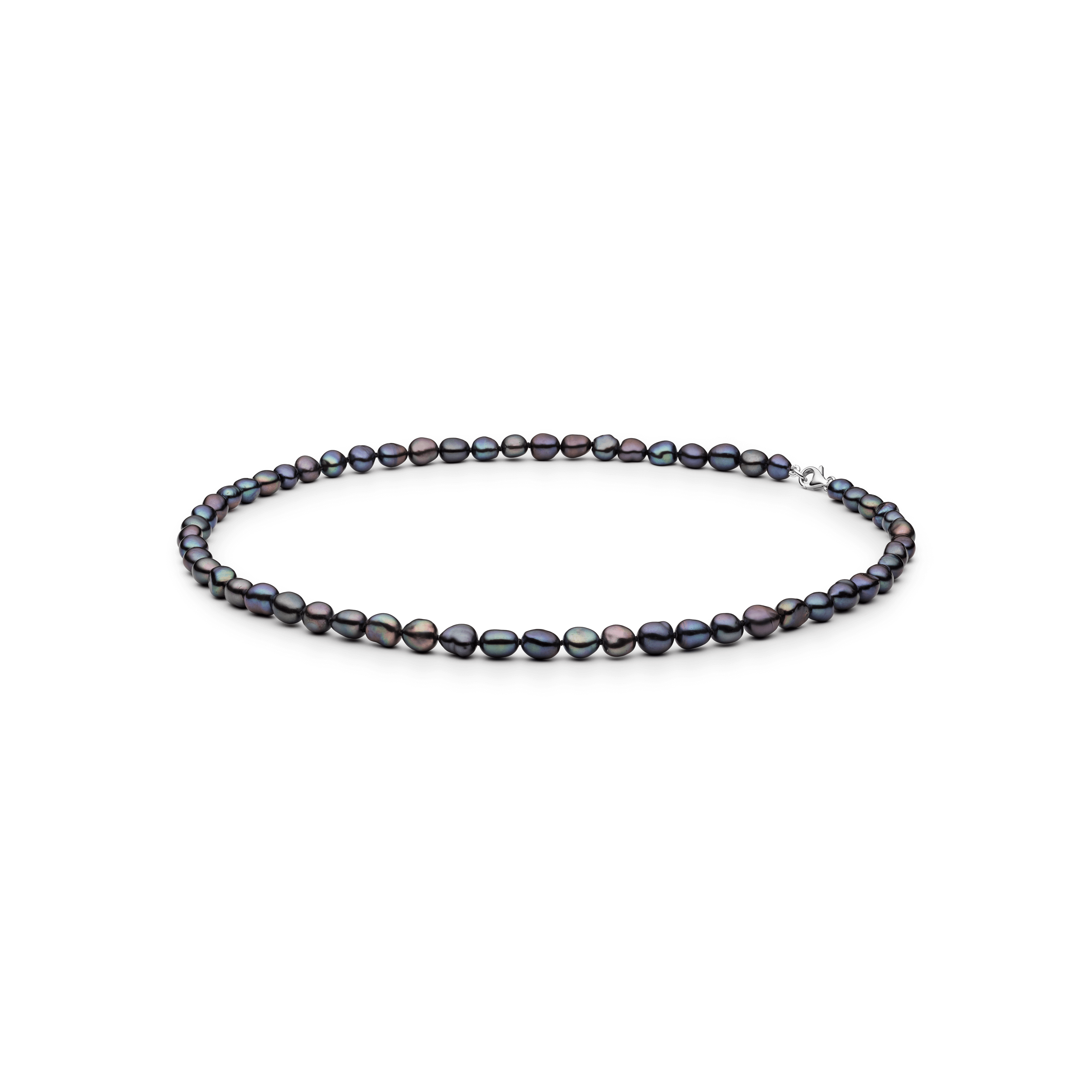 Collar de perlas barrocas de agua dulce con plata de ley 925 rodiada – Gaura Pearls